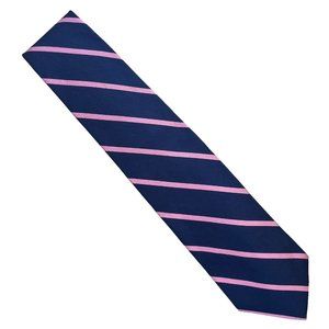 Brooks Brothers Makers Limited Edition Pink Blue Stripe Pure Silk Tie Made USA